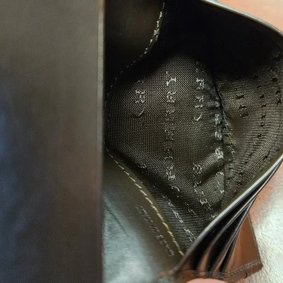 Auth Burberry Haymarket Check Card Holder Black Leather Slim Italy Shadow Horse - Picture 10 of 13